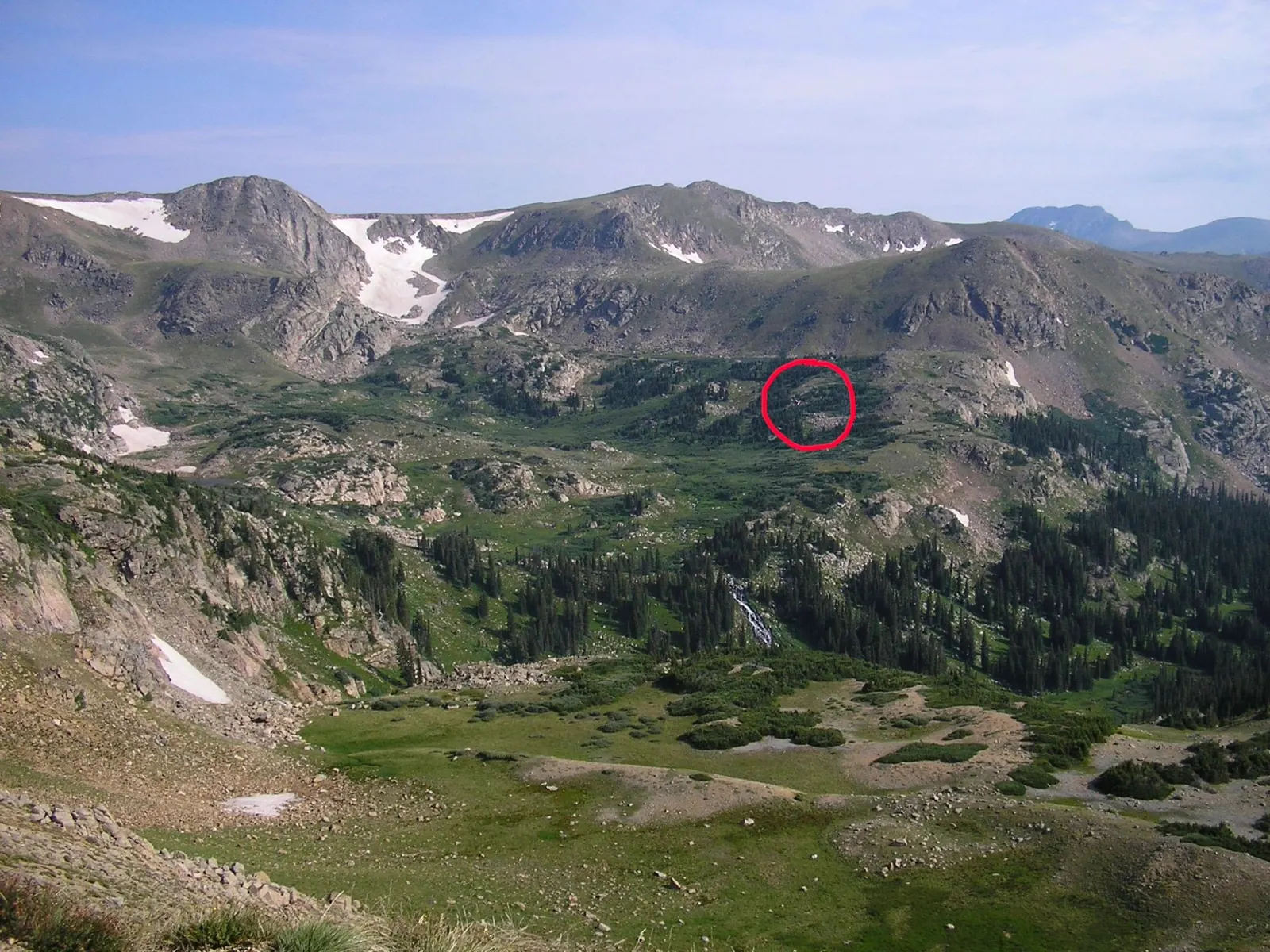 Wreckage site on Continental Divide